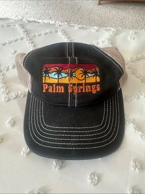 Fahrenheit Black Trucker Hat with Sunset Embroidery